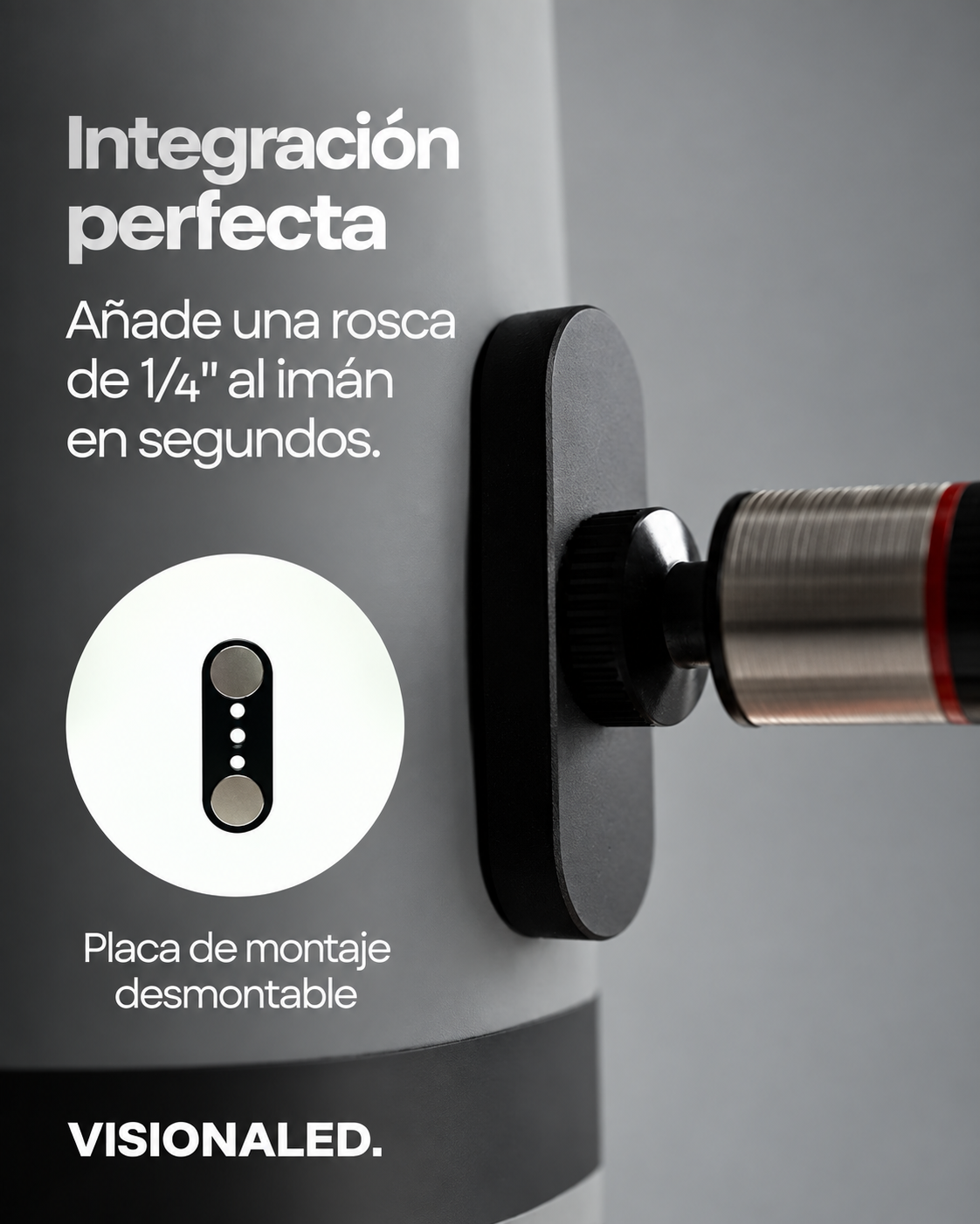 Placa de montaje desmontable con rosca de 1/4″ en la LumaAir