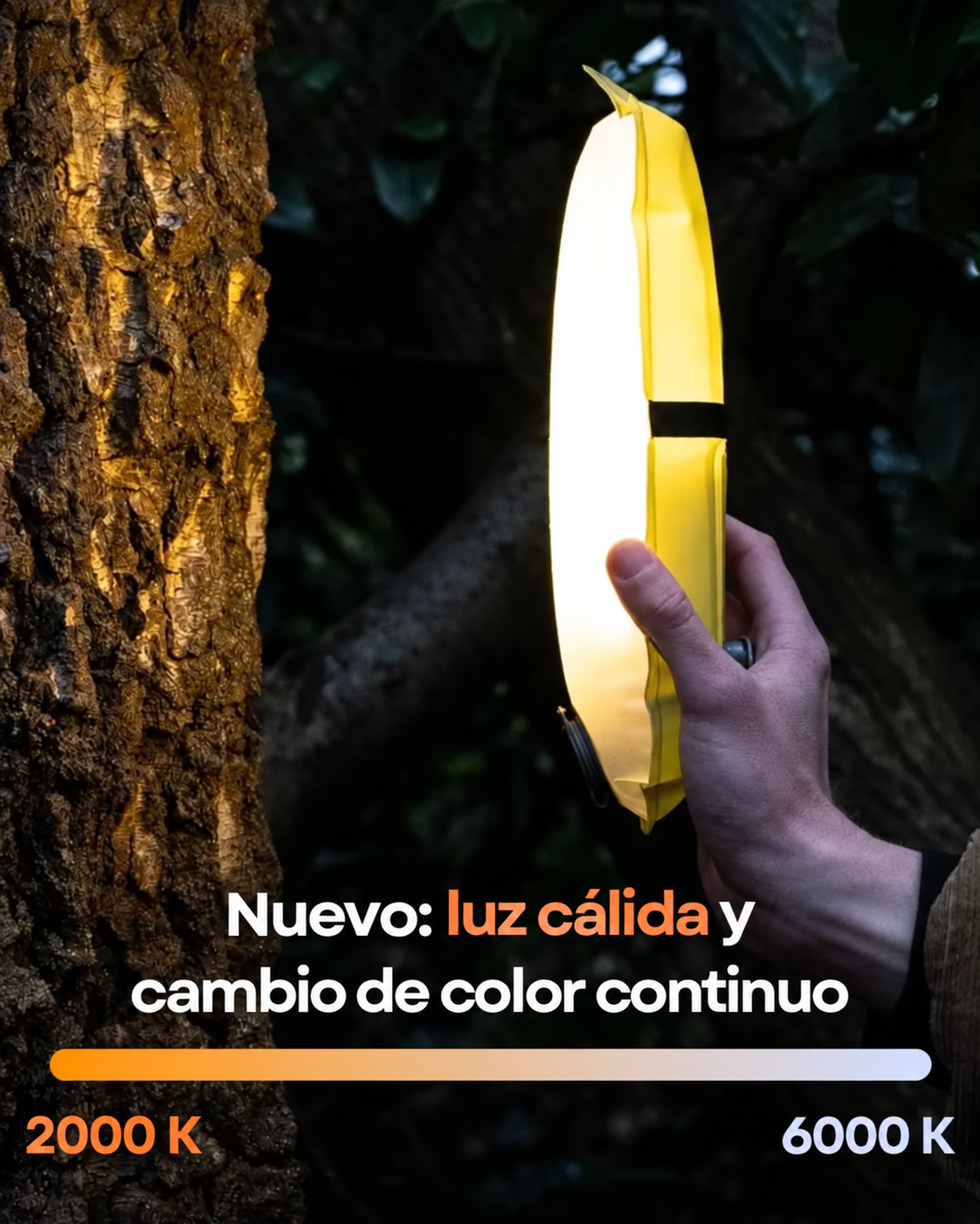 LumaAir Mini encendida: tamaño compacto y autonomía